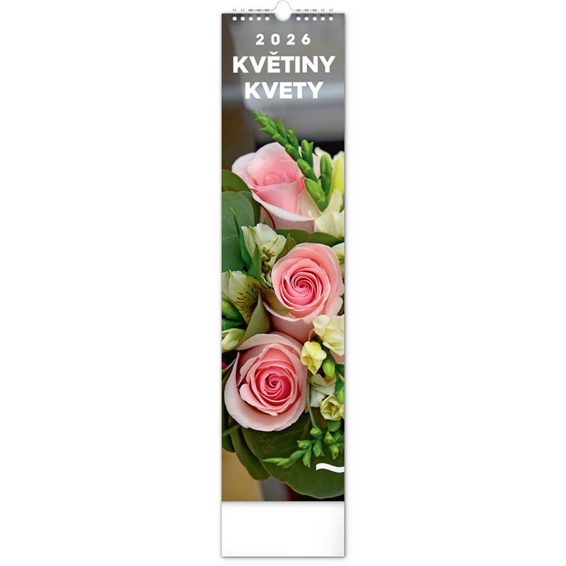 Nástenný kalendár (Květiny – Kvety CZ/SK 2026) - 12 x 48 x 1 cm