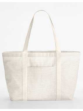 Nákupná taška z bavlny (WM Striped Organic Cotton Shopper) > šedá (stripe)