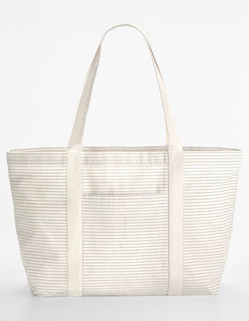 Nákupná taška z bavlny (WM Striped Organic Cotton Shopper) > šedá (stripe)