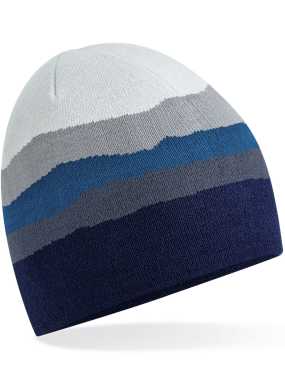 Unisex čiapka (Beechfield Mountain Peaks Pull-On Beanie) > modrá / sivá (rocky peaks)