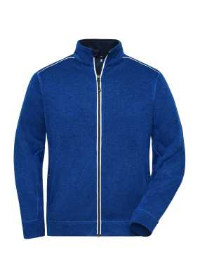 Pánska mikina (JN Mens Workwear Fleece Jacket SOLID)>modrá (dark royal)/modrá (navy)>3XL