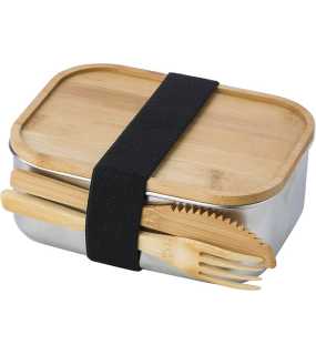 Nerezový obedár s bambusovým uzáverom > hnedá