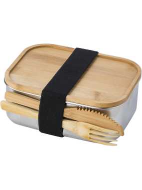 Nerezový obedár s bambusovým uzáverom > hnedá