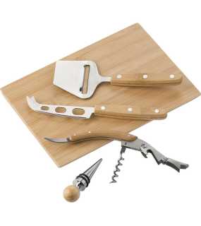 Bambusová syrová/vínová sada > hnedá