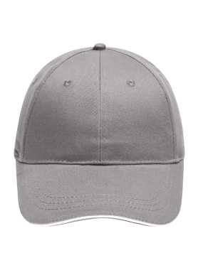 Šiltovka(MB 6 Panel Brushed Sandwich Cap) > šedá (light) / biela