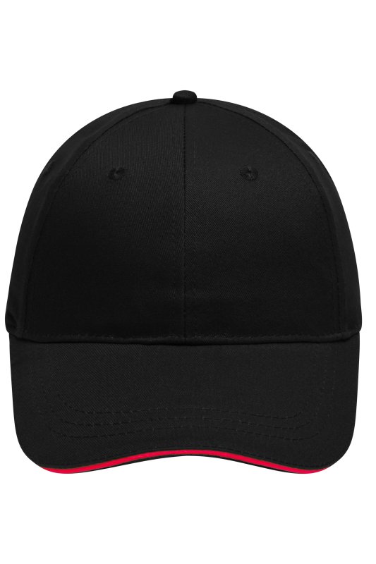 Šiltovka(MB 6 Panel Brushed Sandwich Cap) > čierna / červená