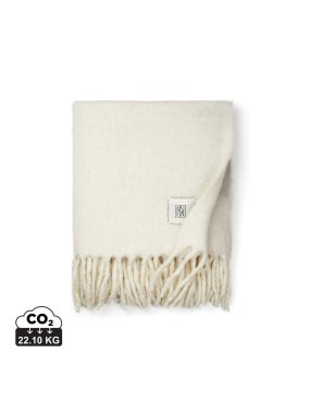 Prikrývka zo zmesi vlny VINGA Saletto > biela / béžová