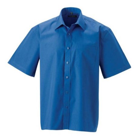 Pánska košeľa(Short Sleeve Pure Cotton Easy Care Poplin RUSSELL)>modrá (aztec)>3XL