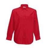 Pánska košeľa (FRUIT OF THE LOOM Long Sleeve Poplin Shirt ) > červená > XL