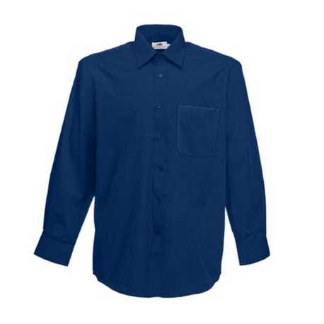Pánska košeľa (FRUIT OF THE LOOM Long Sleeve Poplin Shirt ) > modrá (navy) > S