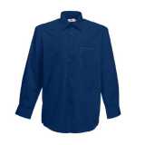 Pánska košeľa (FRUIT OF THE LOOM Long Sleeve Poplin Shirt ) > modrá (navy) > S