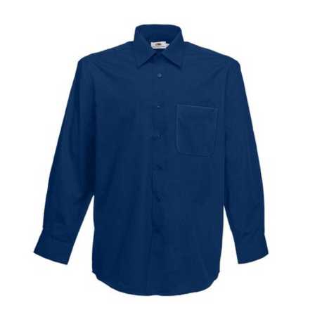 Pánska košeľa (FRUIT OF THE LOOM Long Sleeve Poplin Shirt ) > modrá (navy) > S
