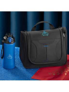 Sada fľaša a kozmetická taška > modrá