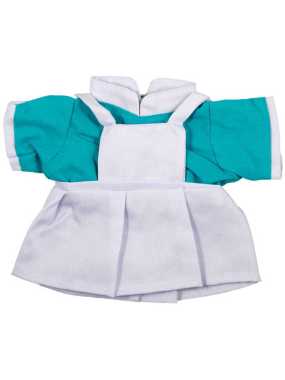 Oblečenie pre plyšové hračky (MBW Nurse dress) > biela / tyrkysová > M