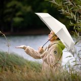 Skladací dáždnik (FARE AC pocket umbrella ÖkoBrella) > prírodná / biela (wS)