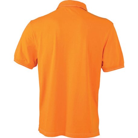 Pánska polokošeľa (DAIBER Men's Elastic Polo) > oranžová / biela > S