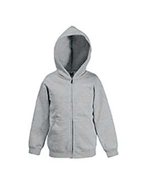 Detská mikina (FRUIT OF THE LOOM Kids Hooded Sweat Jacket )>šedá (heather)>14/15