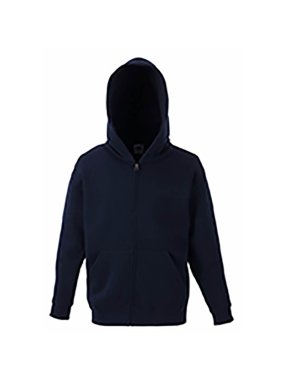 Detská mikina (FRUIT OF THE LOOM Kids Hooded Sweat Jacket )>modrá (deep navy)>7/8