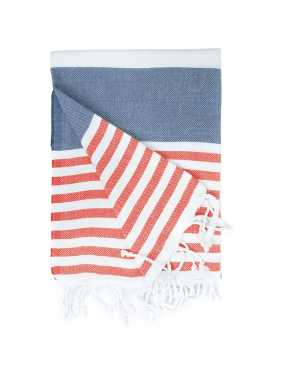 Osuška (THE ONE Hamam Marine ) > modrá (navy) / červená > 100 x 180 cm