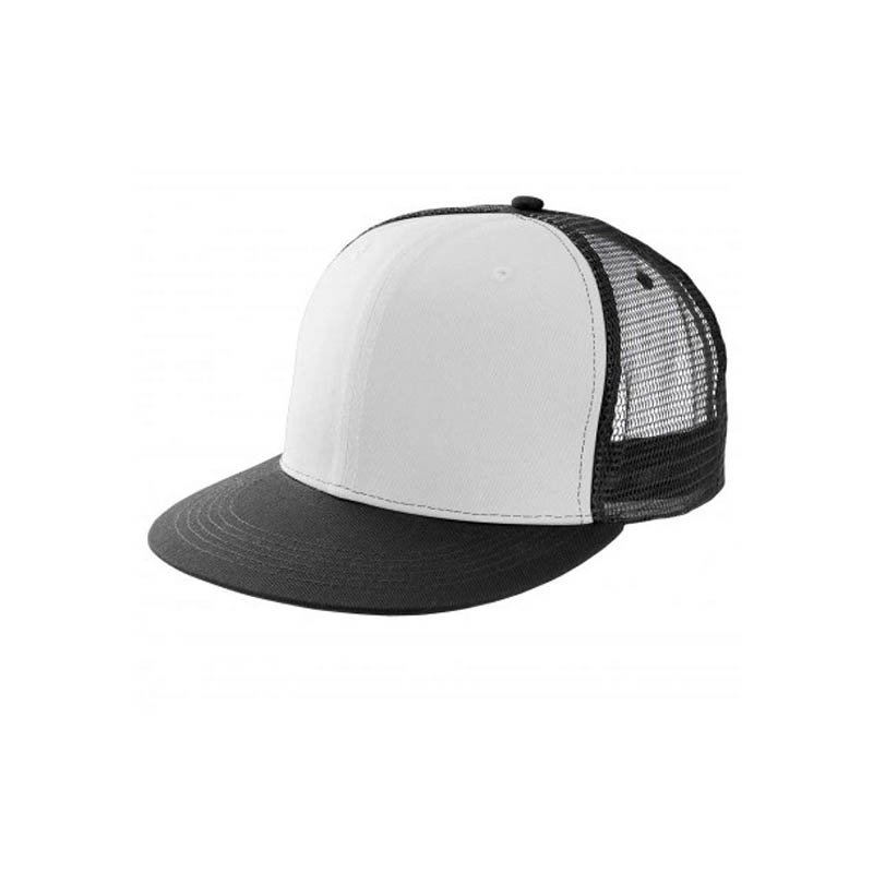 6 panelová šiltovka (KUP TRUCKER FLAT PEAK CAP - 6 PANELS) > biela / čierna