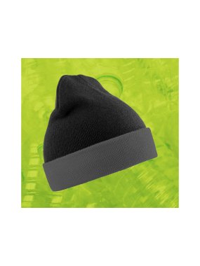 Zimná čiapka (RESULT Recycled Compass Beanie) > čierna / šedá