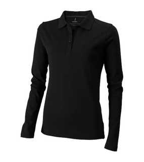 Dámska polokošeľa (Oakville Ladies long sleeve Polo Elevate) > čierna (solid) > M