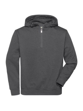 Pánska mikina (JN Organic workwear half zip) > šedá (darkmelange) > 3XL