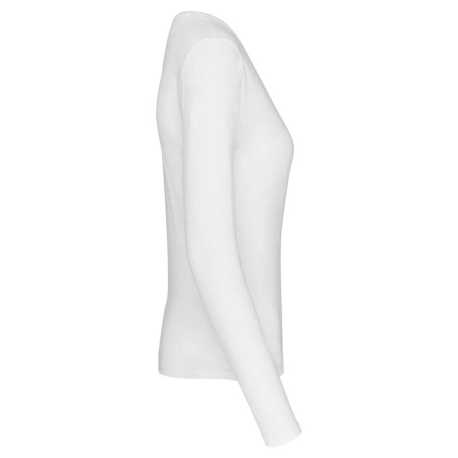 Dámske tričko ( Kariban Ladies Long Sleeve V-Neck T-Shirt ) > biela > XL