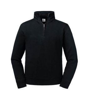 Pánska mikina (RUSSELL Adults' Authentic 1/4 Zip Sweat)>čierna>M