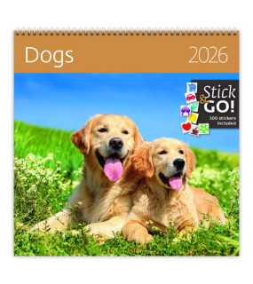 Nástenný kalendár (Dogs 2026) - 30 x 30 cm