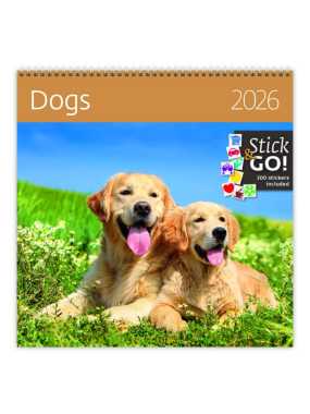 Nástenný kalendár (Dogs 2026) - 30 x 30 cm
