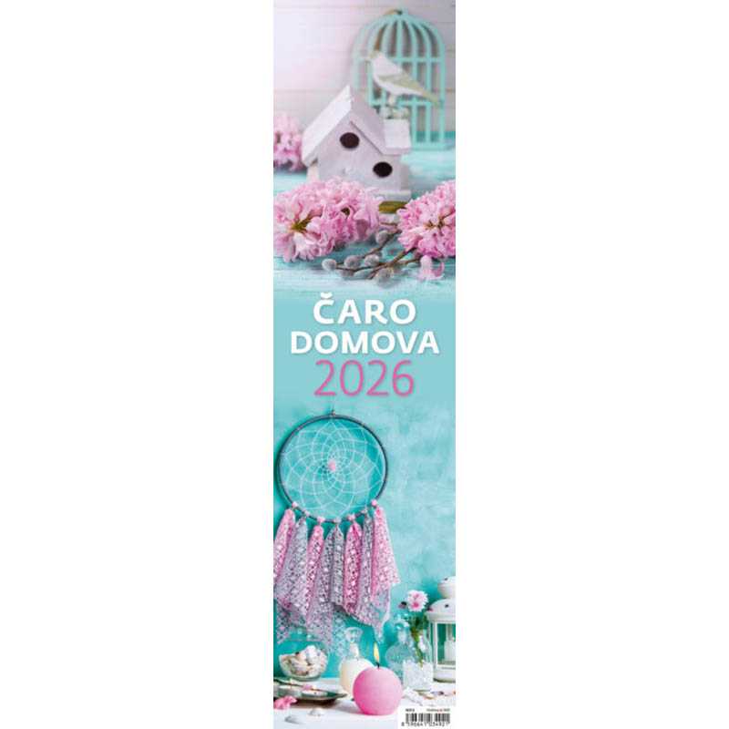 Nástenný kalendár (Čaro domova - viazanka 2026) - 12 x 48 cm