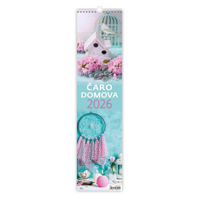 Nástenný kalendár (Čaro domova - viazanka 2026) - 12 x 48 cm