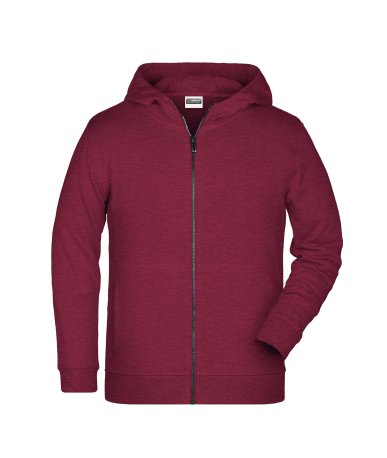 Detská mikina(DAIBER Childrens Zip Hoody) > červená (burgundy melange) > XL