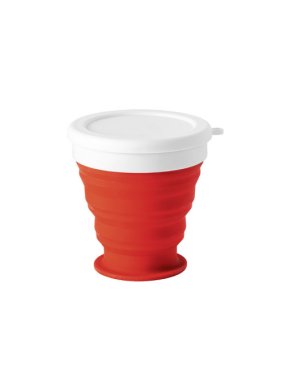 Skladací cestovný hrnček 250 ml > červená