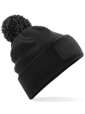Unisex čiapka (Beechfield Snowstar Patch Beanie) > čierna / šedá (graphite)