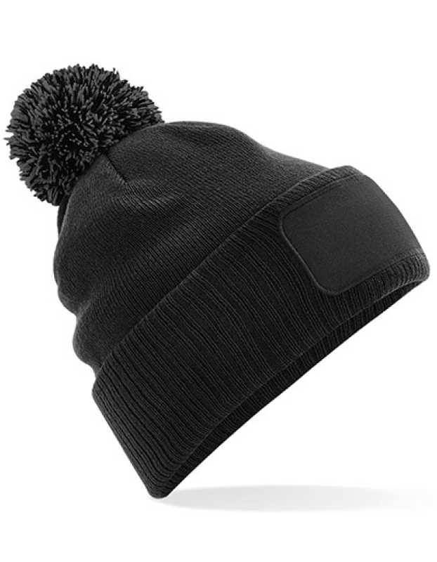 Unisex čiapka (Beechfield Snowstar Patch Beanie) > čierna / šedá (graphite)