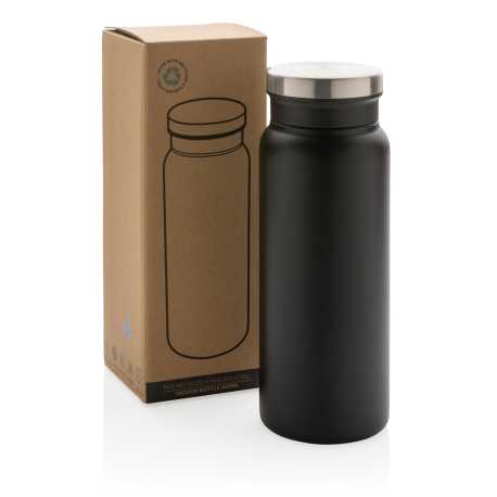 Termo fľaša z RCS recyklovanej ocele 600ml > čierna / čierna