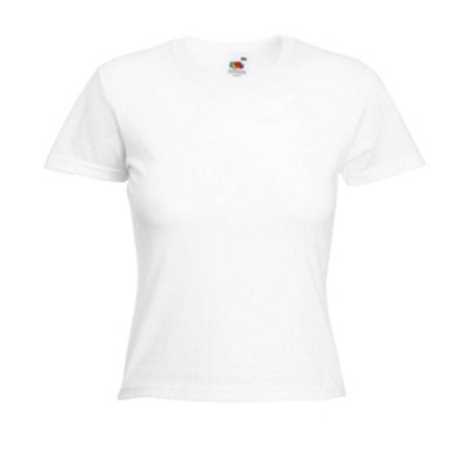Dámske tričko (FRUIT OF THE LOOM Lady-Fit Valueweight T) > biela > S