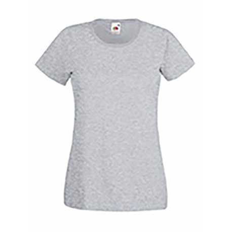 Dámske tričko (FRUIT OF THE LOOM Lady-Fit Valueweight T) > šedá (heather) > S
