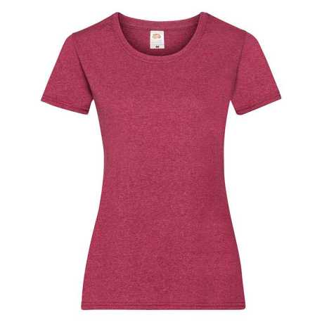 Dámske tričko (FRUIT OF THE LOOM Lady-Fit Valueweight T)>červená(vintage heather)>S