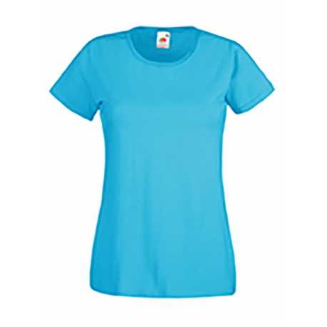 Dámske tričko (FRUIT OF THE LOOM Lady-Fit Valueweight T) > modrá (azur) > S