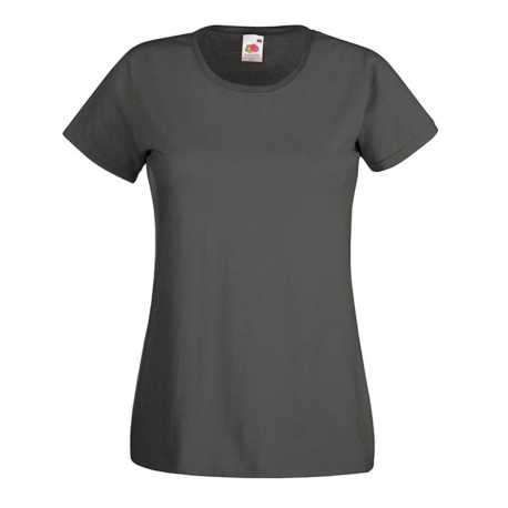 Dámske tričko (FRUIT OF THE LOOM Lady-Fit Valueweight T)>šedá (light graphite)>S