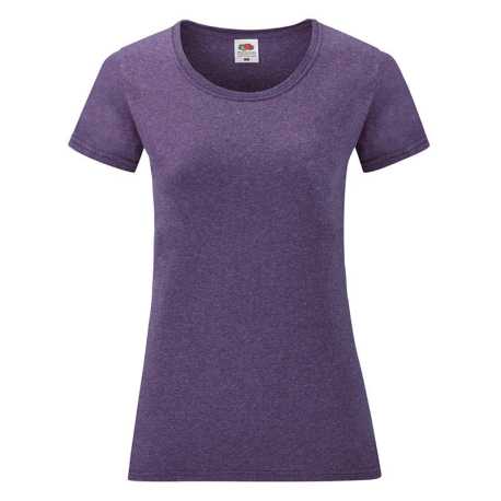 Dámske tričko (FRUIT OF THE LOOM Lady-Fit Valueweight T)>fialová (heather purple)>S