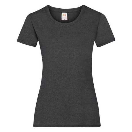 Dámske tričko (FRUIT OF THE LOOM Lady-Fit Valueweight T) > šedá(dark heather) > S