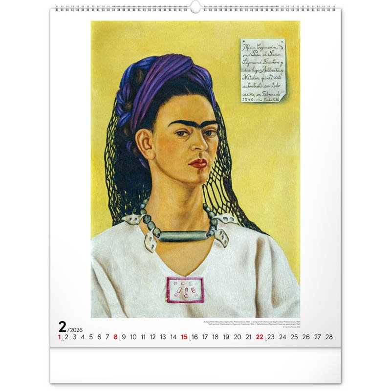 Nástenný kalendár (Frida Kahlo 2026) - 48 x 56 x 1 cm