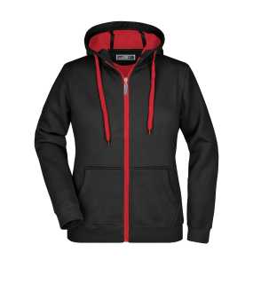 Dámska mikina (JN Ladies' Doubleface Jacket) > čierna / červená > M