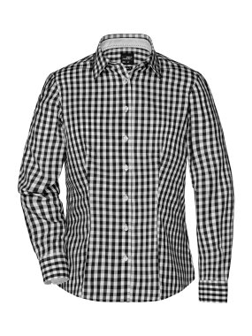 Dámska košeľa (JN Ladies' Checked Shirt) > čierna / biela > S
