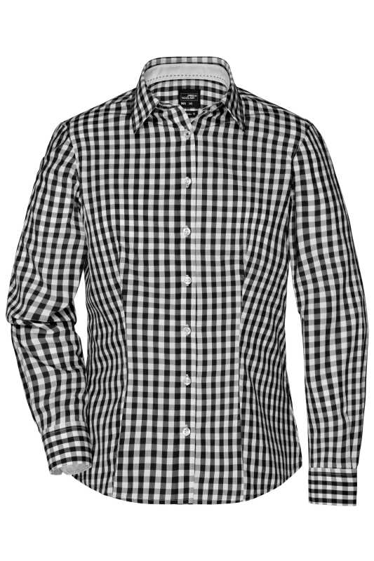 Dámska košeľa (JN Ladies' Checked Shirt) > čierna / biela > S