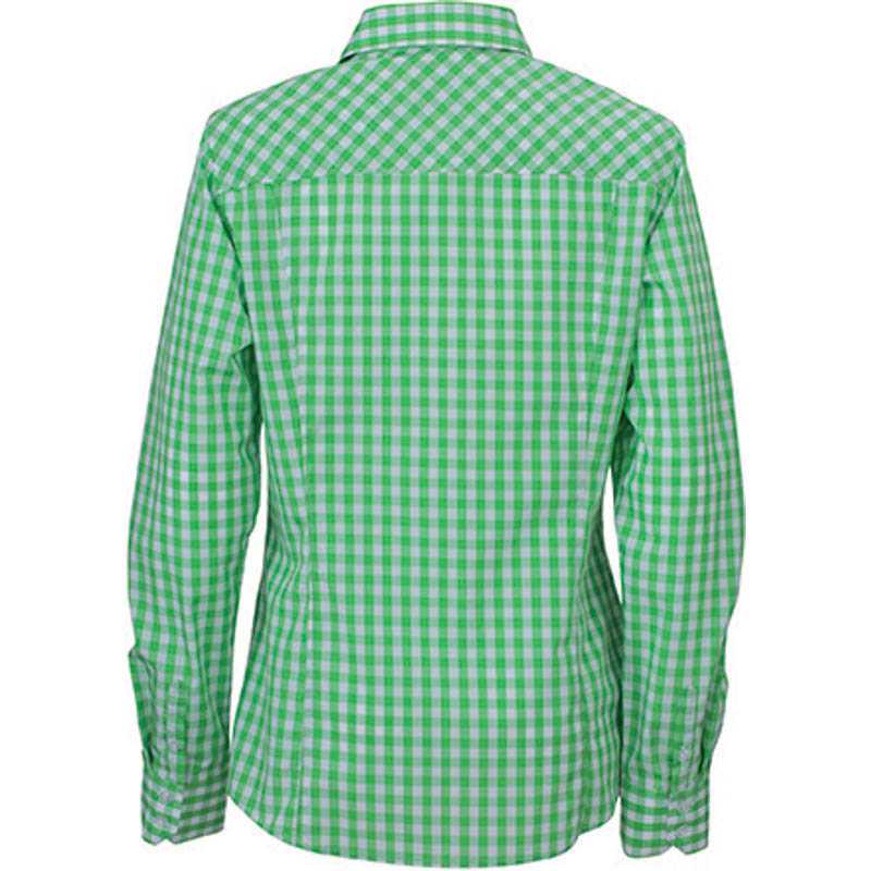 Dámska košeľa (JN Ladies' Checked Shirt) > zelená / biela > XS